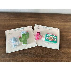 Target's Bullseye Playground straw topper and cover set cassette tape and cactus